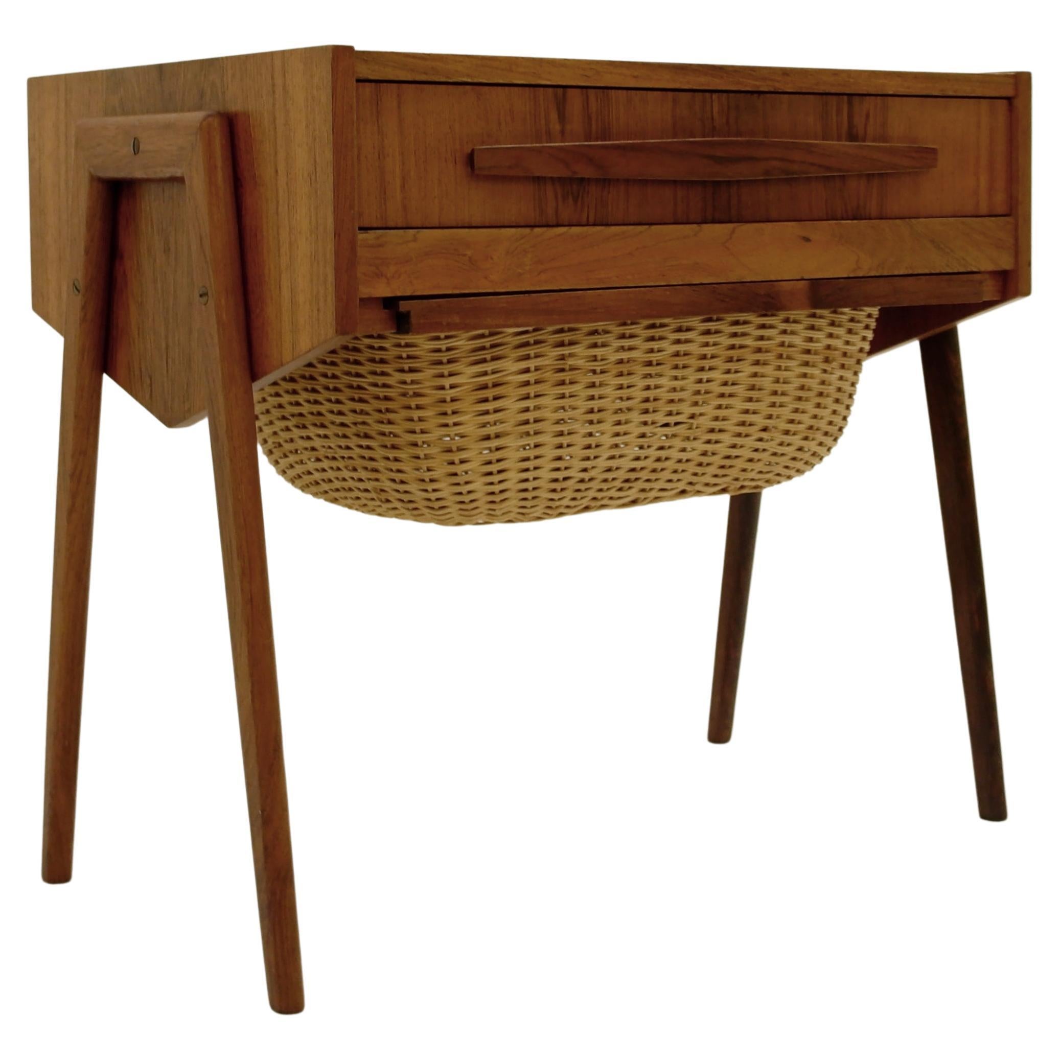 Midcentury Danish Sewing Box, Side Table, 1970s