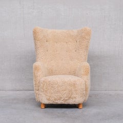 Mid-Century Danish Shearling Teddy Bear Armchair attr. to Mogens Lassen