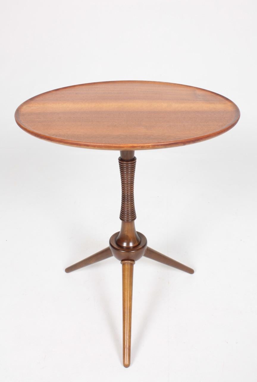Midcentury Danish Side Table, Solid Mahogany by Cabinetmaker Frits Henningsen 2