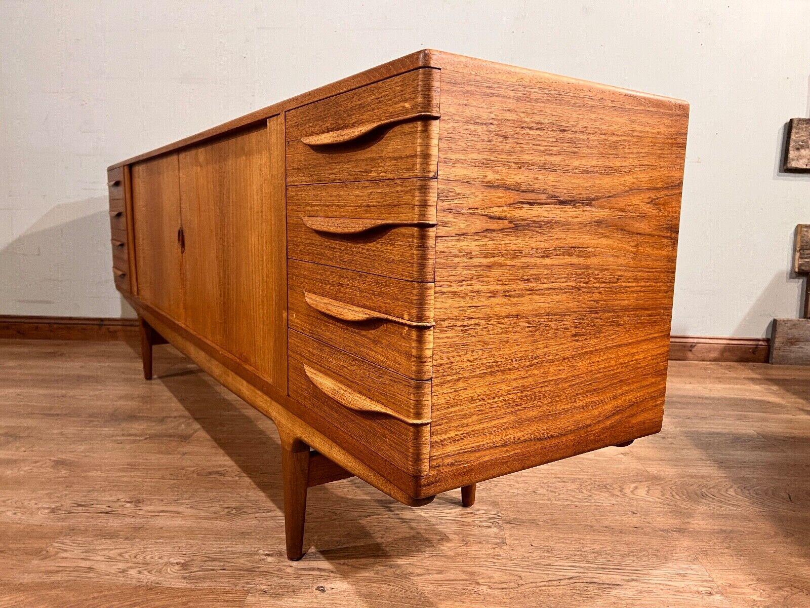 Mid Century Danish Sideboard by Johannes Anderson Teak 60s Server For Sale 10