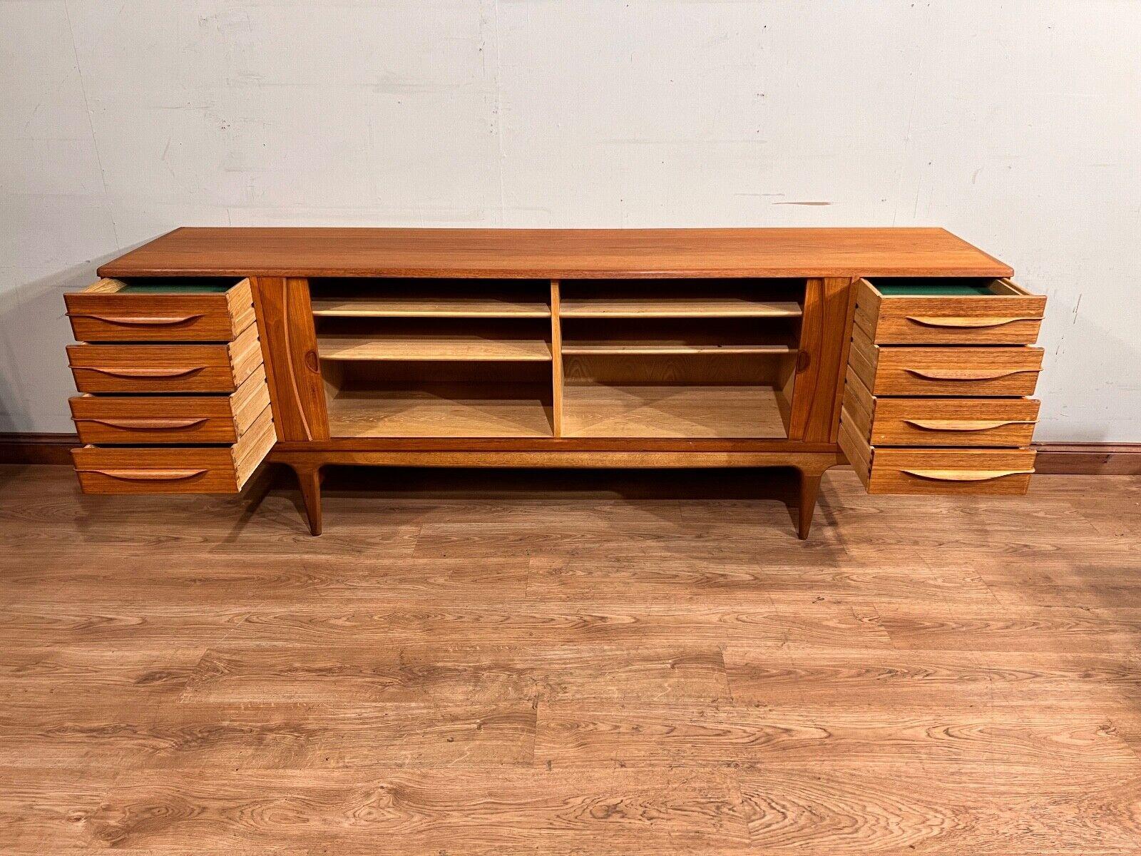 Mid Century Danish Sideboard by Johannes Anderson Teak 60s Server For Sale 3