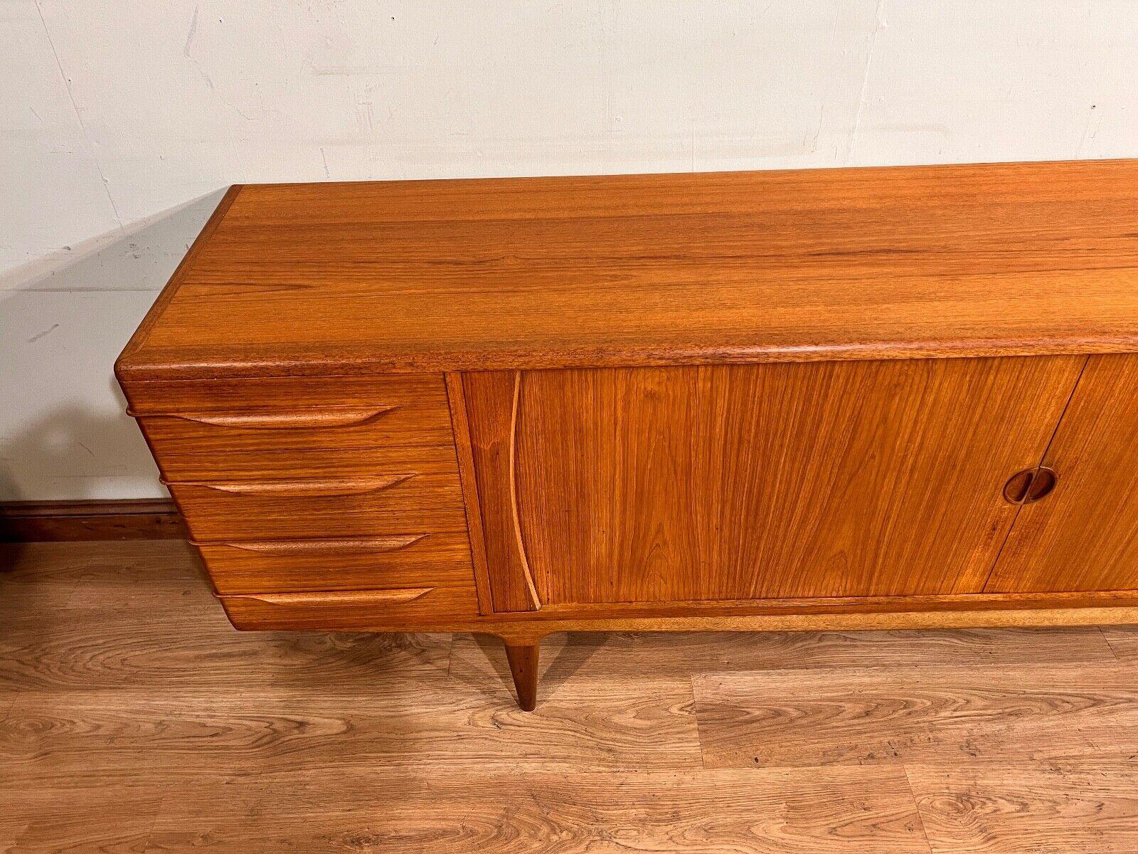 Mid Century Danish Sideboard by Johannes Anderson Teak 60s Server For Sale 4