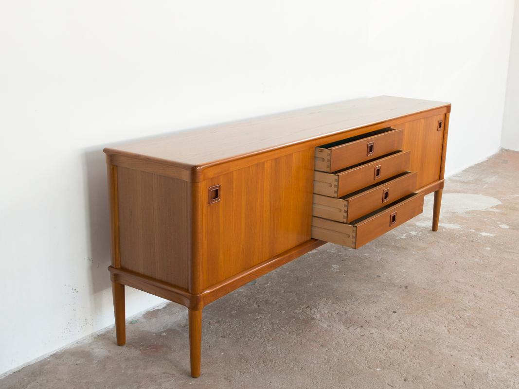Mid-Century Modern Mid-Century Danish Sideboard in Teak by HW Klein for Bramin with Square Handle