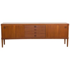 Mid-Century Danish Sideboard in Teak by HW Klein for Bramin with Square Handle