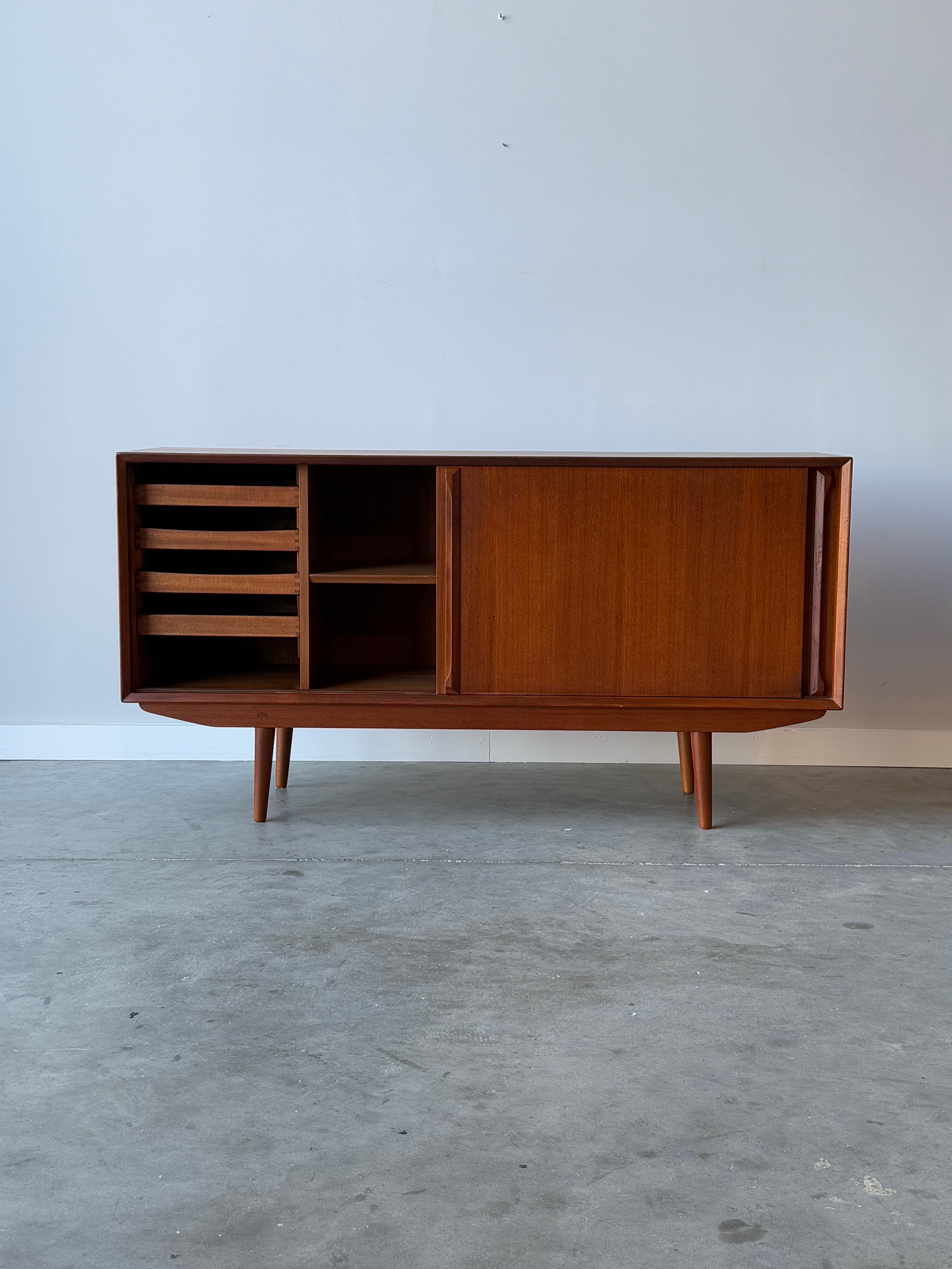Mid-Century Modern Mid-Century Danish Sliding Door Credenza