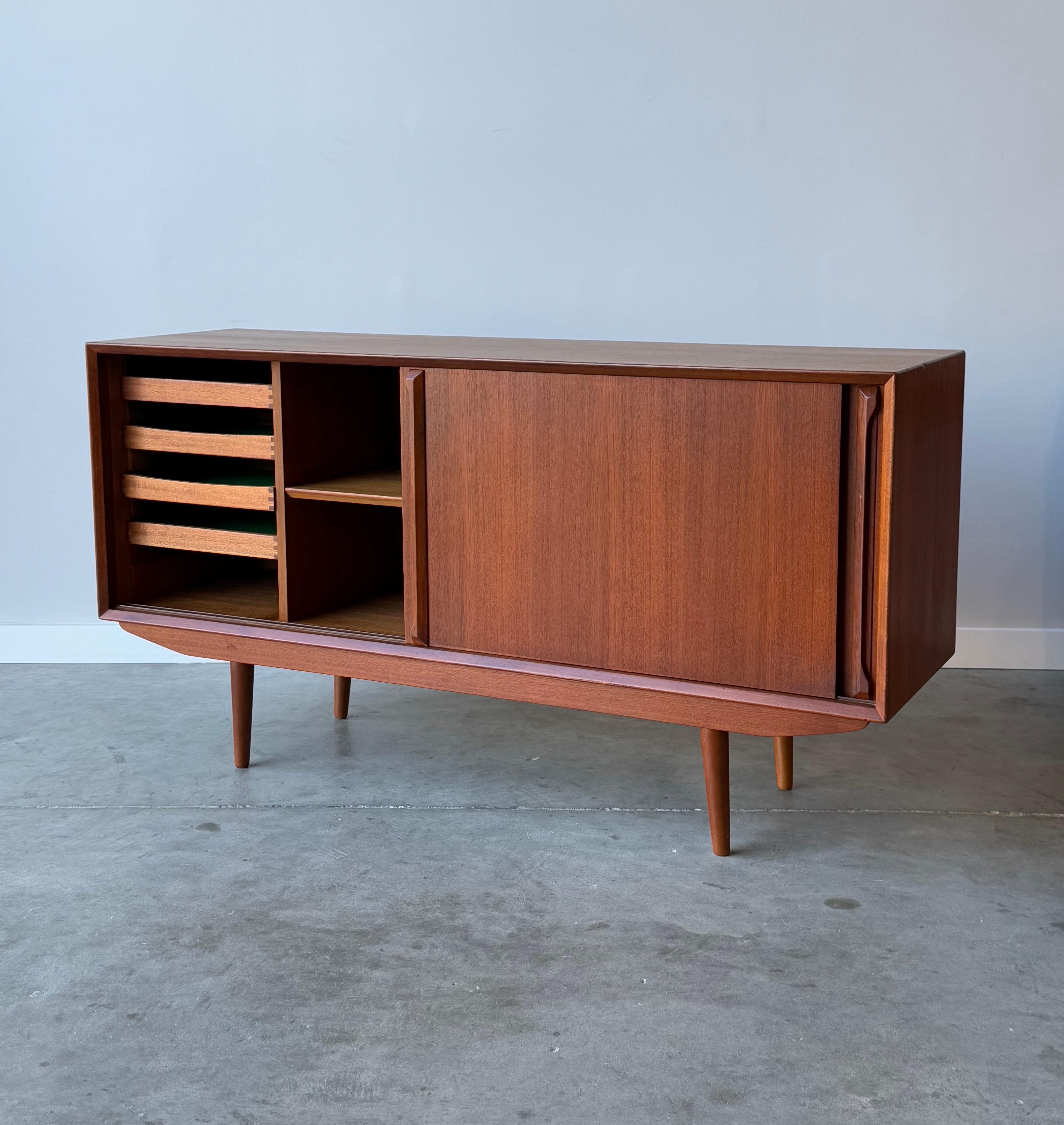 Mid-20th Century Mid-Century Danish Sliding Door Credenza