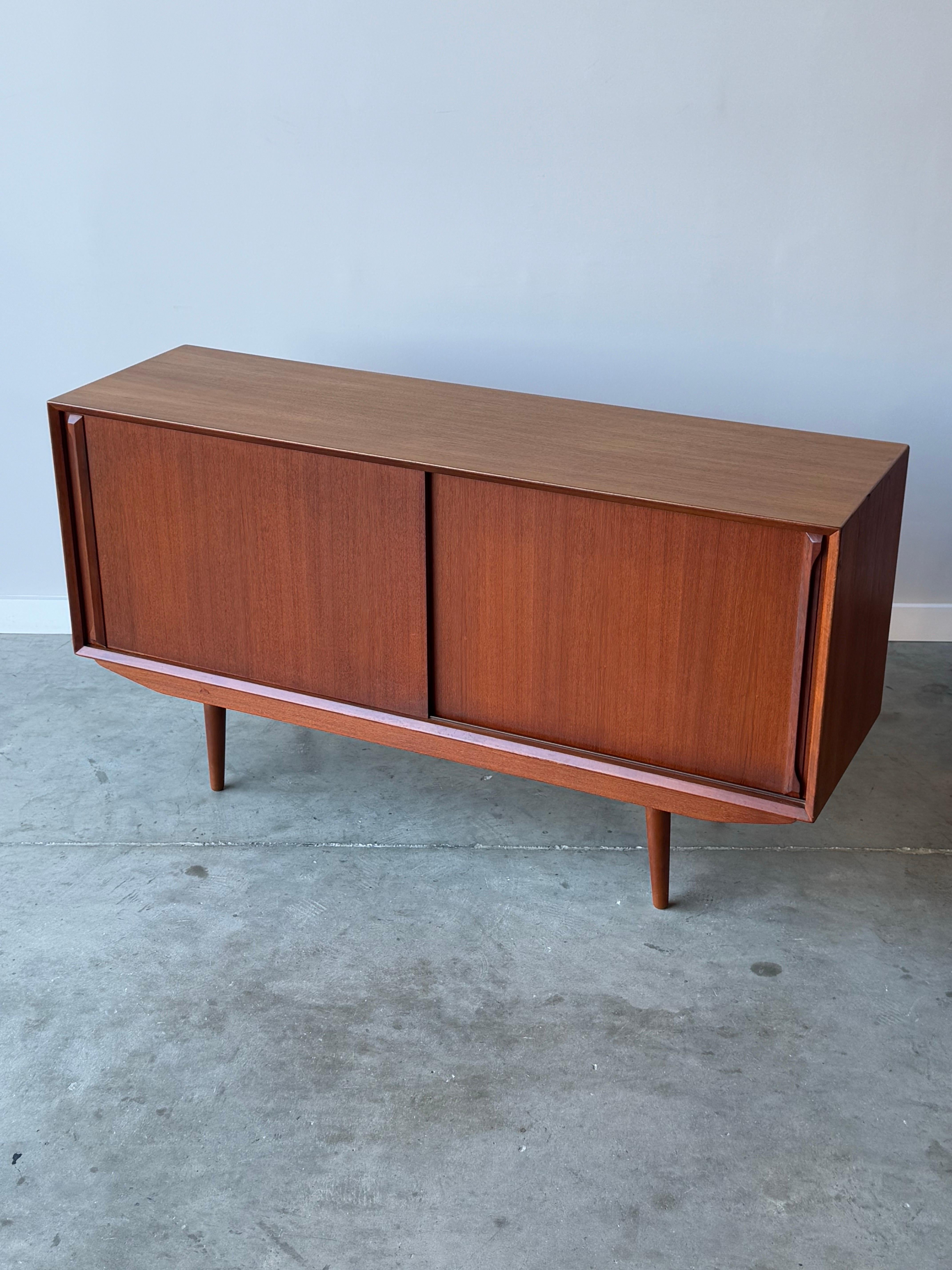 Mid-Century Danish Sliding Door Credenza 1