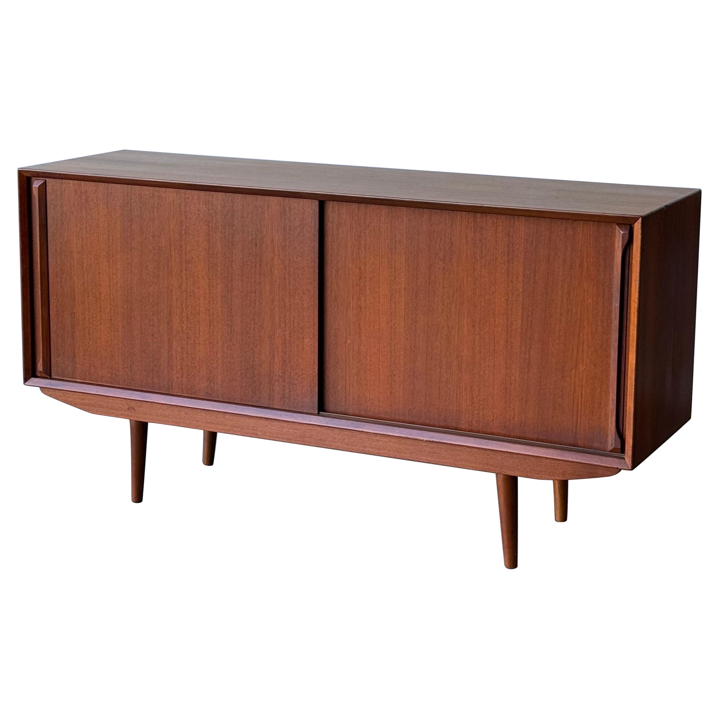 Mid-Century Danish Sliding Door Credenza