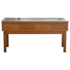 Mid-Century Danish Small Oak & Tile Unit, 1970s