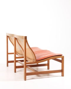 Midcentury Danish Sofa by Rud Thygesen in Mahogany, French Cane and Leather