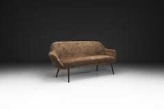 Mid-Century Danish Sofa in Brown Upholstery, Denmark 1960s