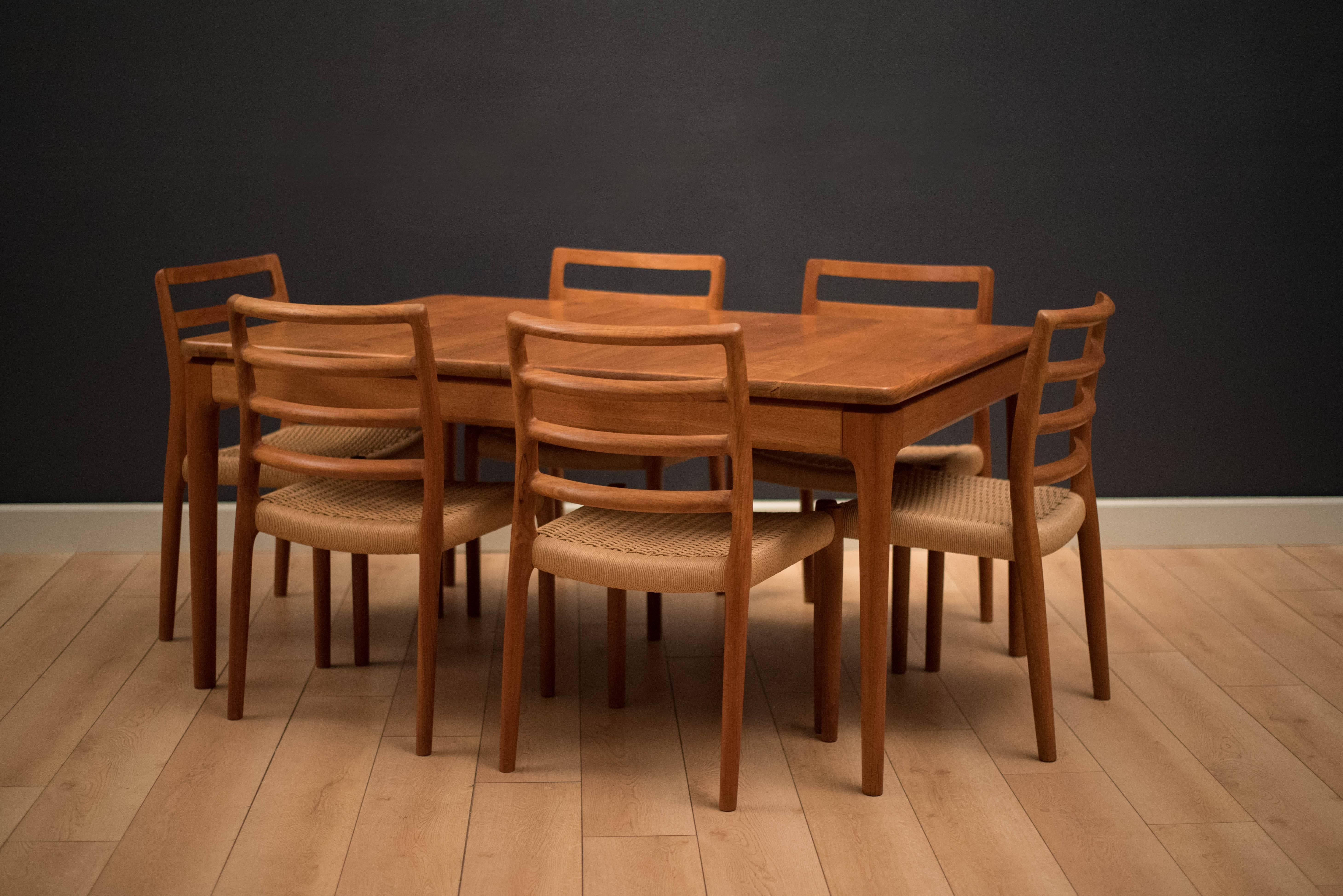 Scandinavian Modern Mid Century Danish Solid Teak Dining Table