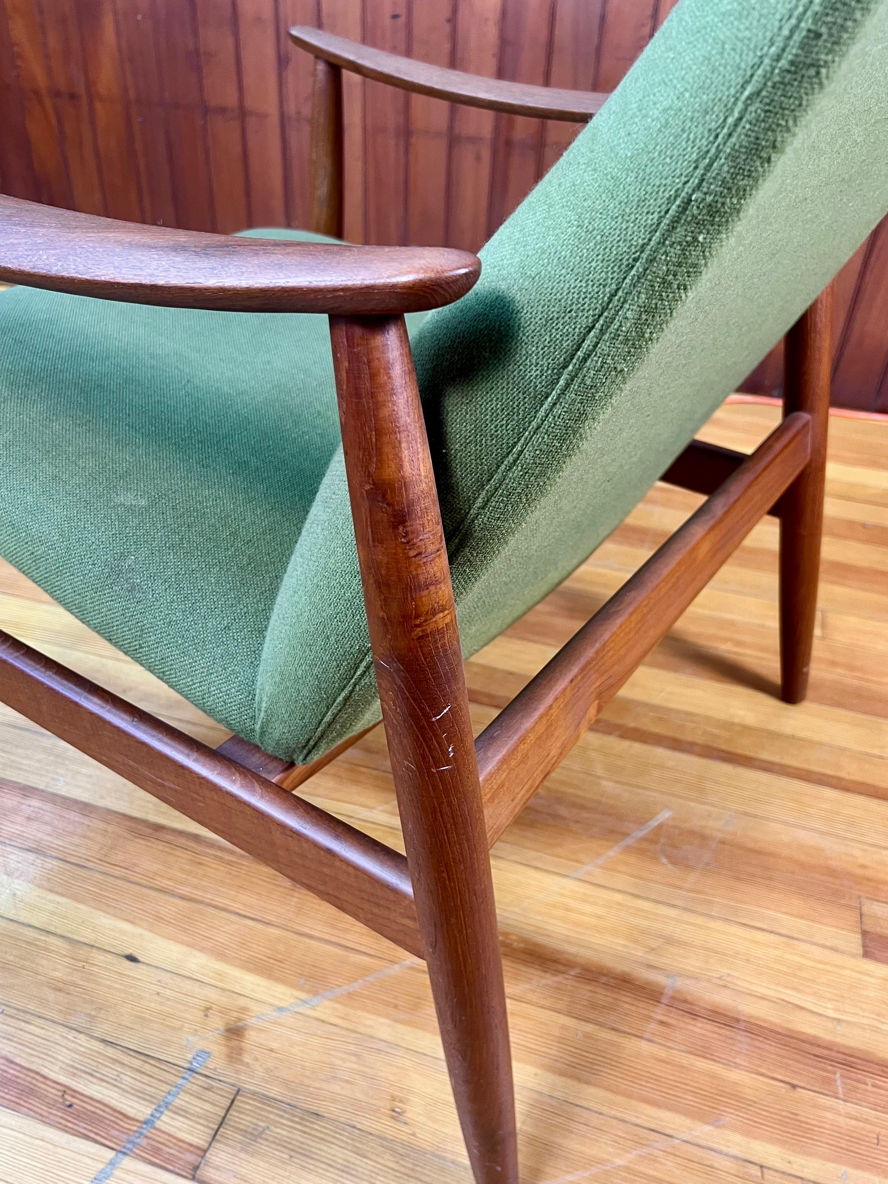 Mid Century Danish Massiv Teak Hochlehner Sessel im Angebot 3