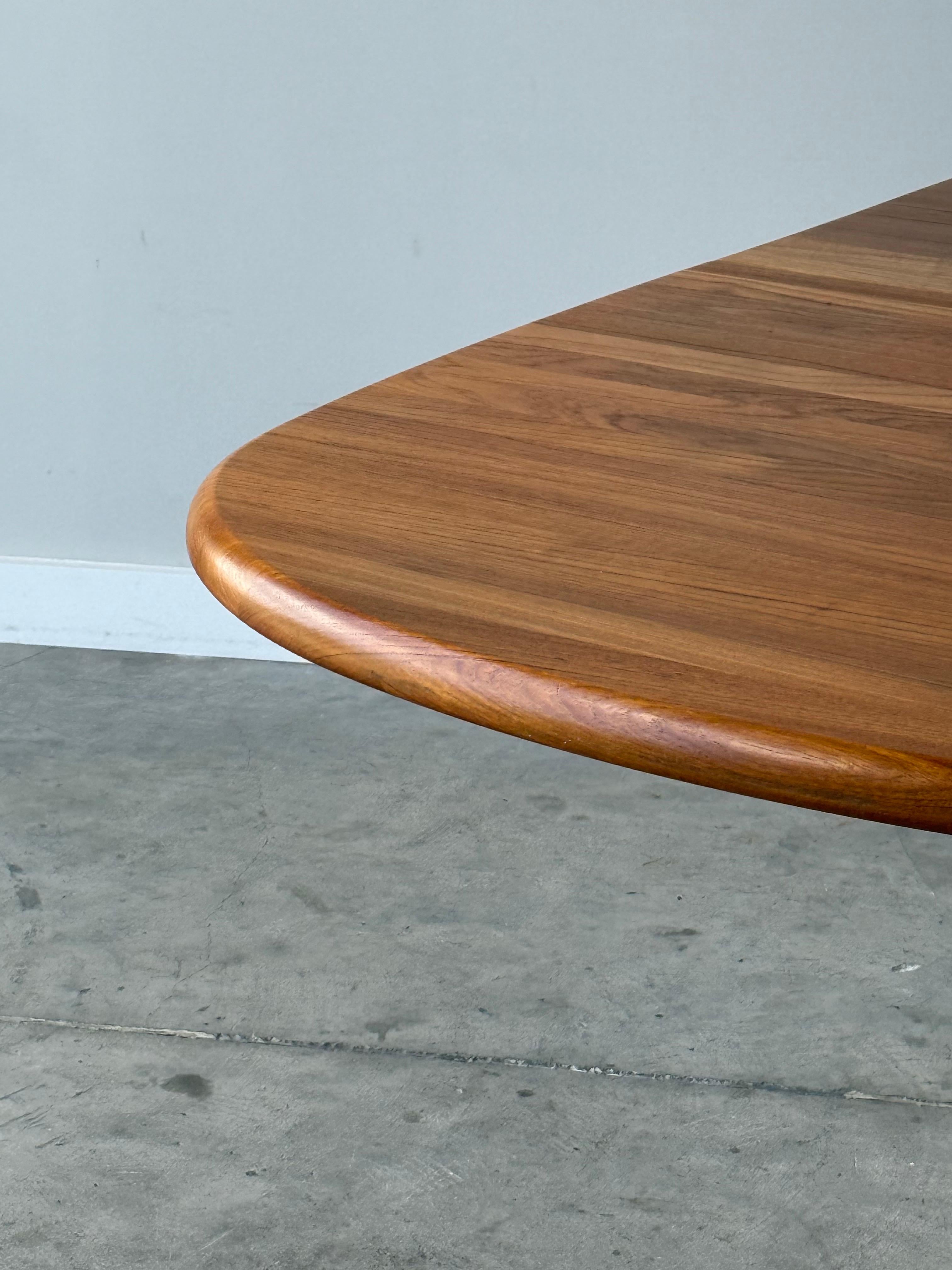Mid-Century Danish Solid Teak Oval Dining Table For Sale 9