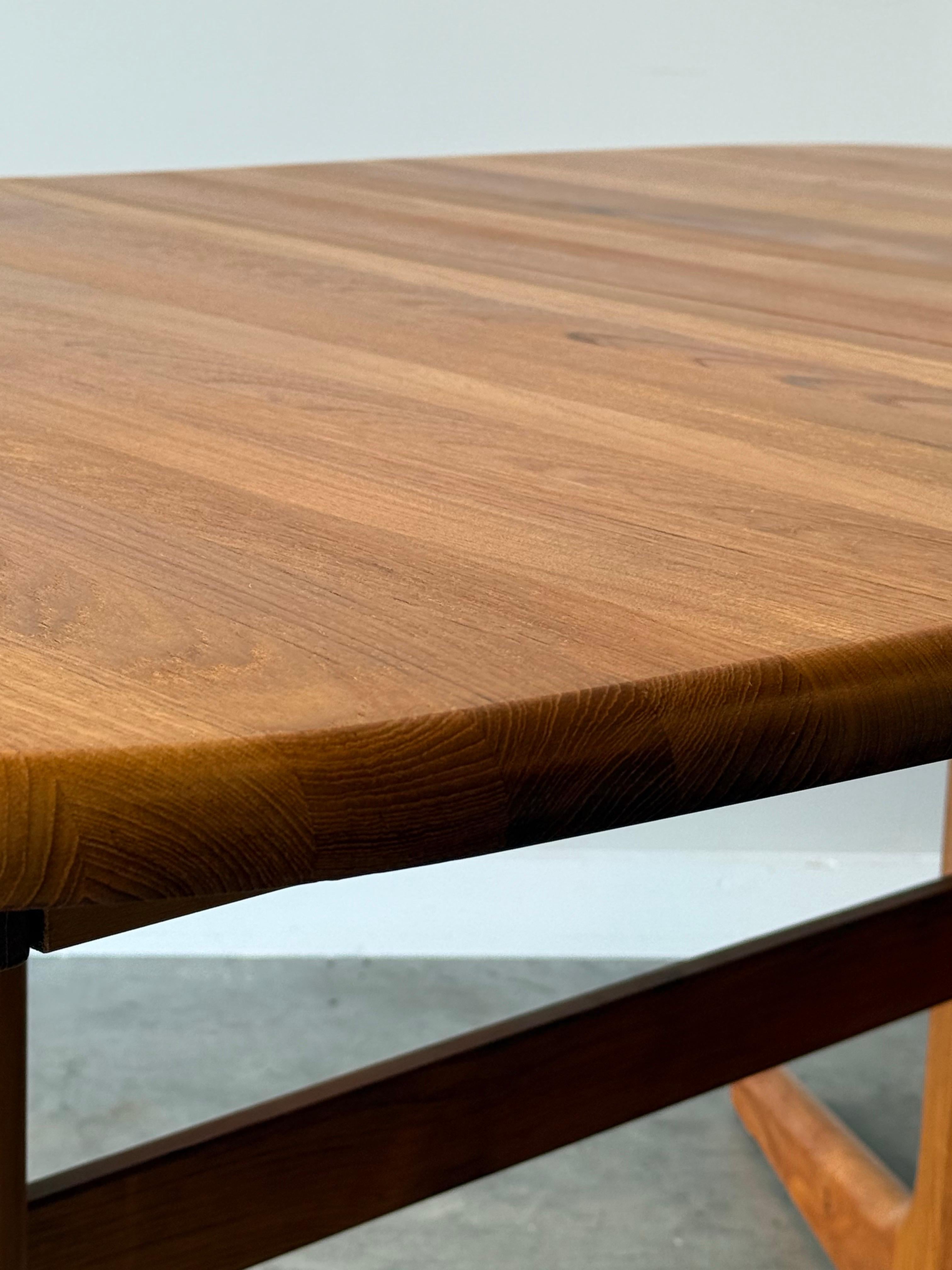 Mid-Century Modern Mid-Century Danish Solid Teak Oval Dining Table For Sale
