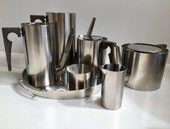 Midcentury Danish Stainless Steel Tea or Coffee Set by Arne Jacobsen for Stelton