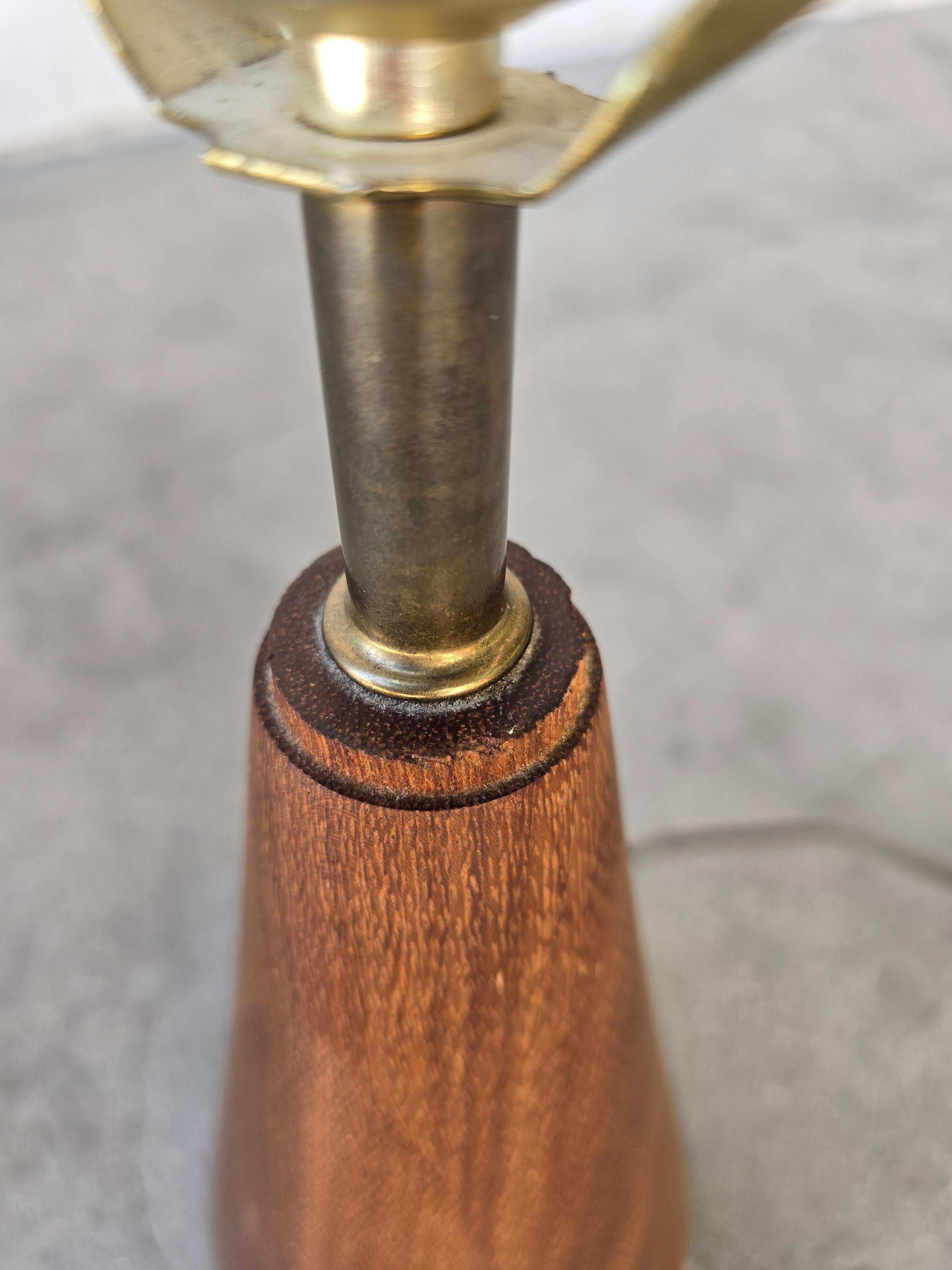 20th Century Mid Century Danish Staved Teak Conical Table Lamp For Sale