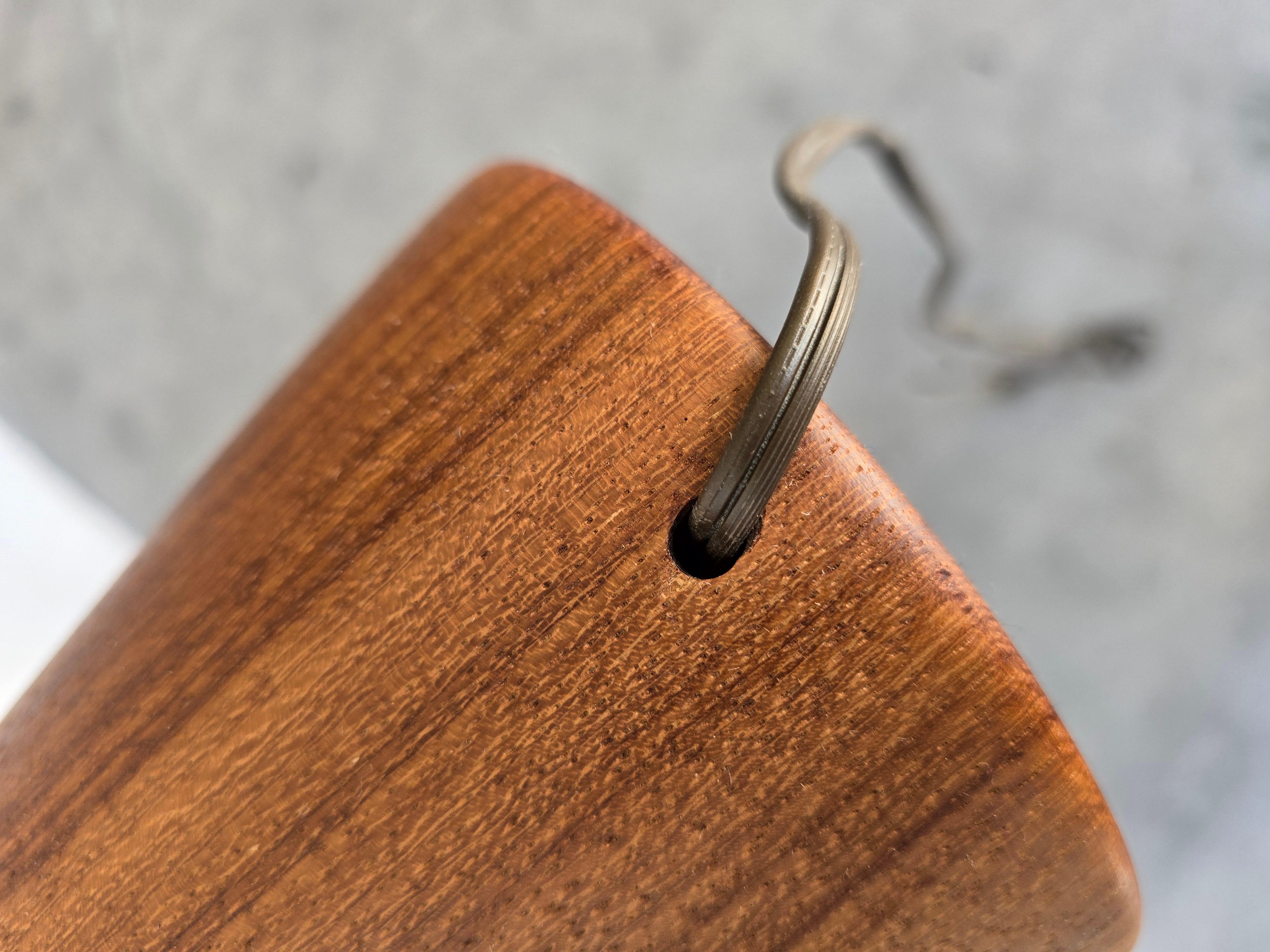 Mid Century Danish Staved Teak Conical Table Lamp For Sale 1