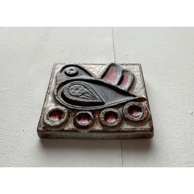Mid-Century Danish Stoneware Bird Wall Plate by Noomi Backhausen, 1960s For Sale 5