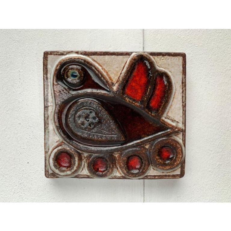 Mid-Century Modern Mid-Century Danish Stoneware Bird Wall Plate by Noomi Backhausen, 1960s For Sale