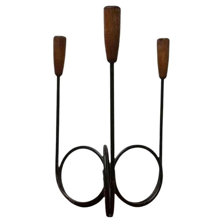 Mid-Century Danish String Style Teak Candleholder, 1960s