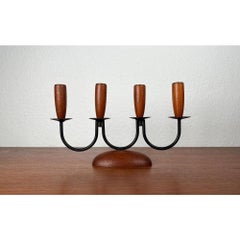 Mid-Century Danish String Teak Candleholder, 1960s
