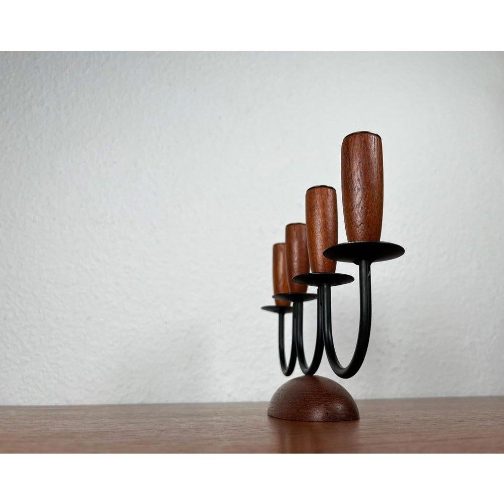 Mid-Century Modern Mid-Century Danish String Teak Candleholder, 1960s For Sale