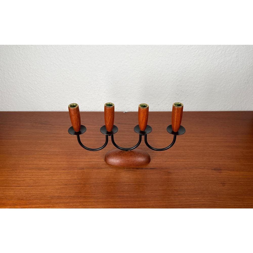 Mid-Century Danish String Teak Candleholder, 1960s In Excellent Condition For Sale In Hamburg, DE