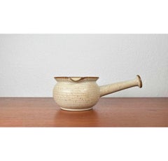 Mid-Century Danish Studio Pottery Bowl with Handle from Tversted Vendelbo, 1960s