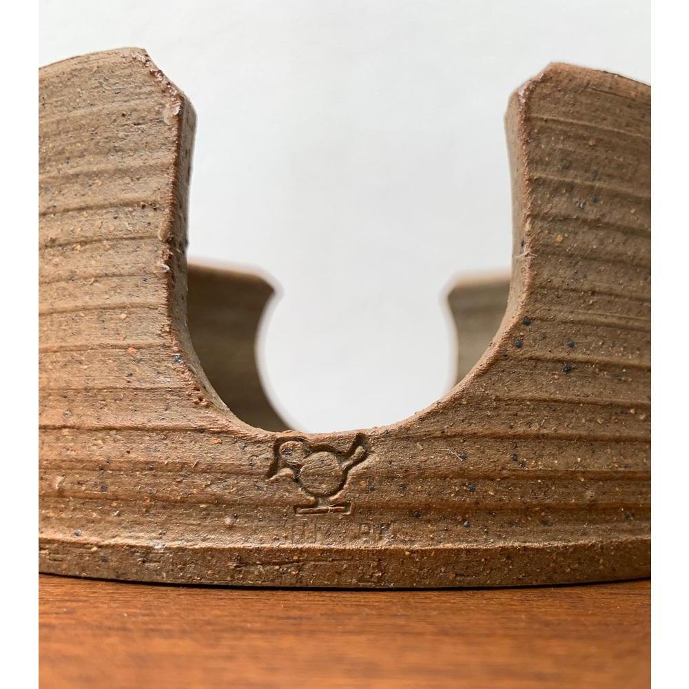 Mid-Century Danish Studio Pottery Candleholder by Kate and Klaus Friederichsen For Sale 4
