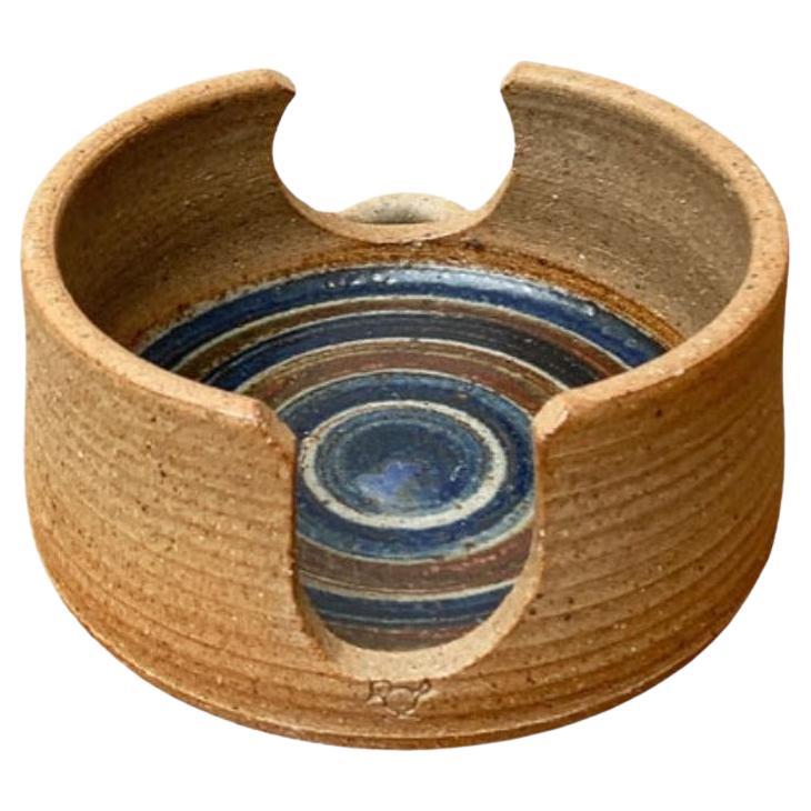 Mid-Century Danish Studio Pottery Candleholder by Kate and Klaus Friederichsen For Sale