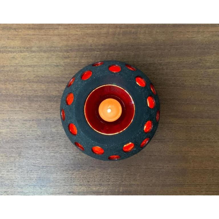 Mid-Century Modern Mid-Century Danish Studio Pottery Candleholder from Lovemose, 1960s For Sale