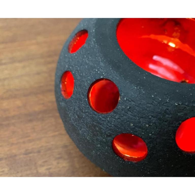 20th Century Mid-Century Danish Studio Pottery Candleholder from Lovemose, 1960s For Sale