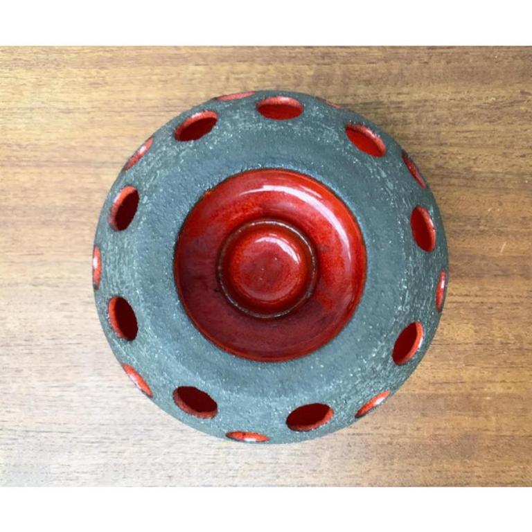 Ceramic Mid-Century Danish Studio Pottery Candleholder from Lovemose, 1960s For Sale
