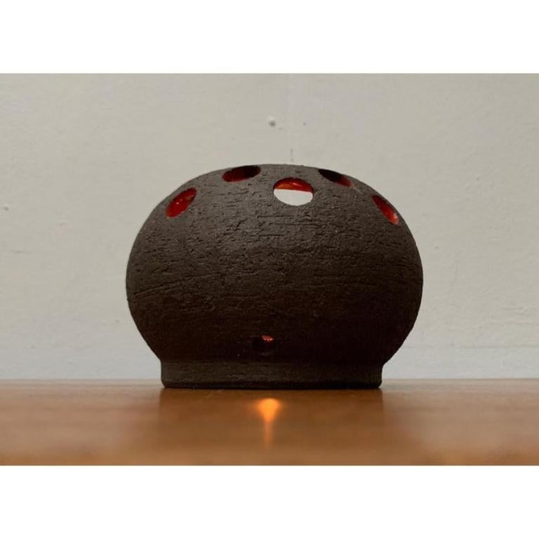 Mid-Century Danish Studio Pottery Candleholder from Lovemose, 1960s For Sale 3