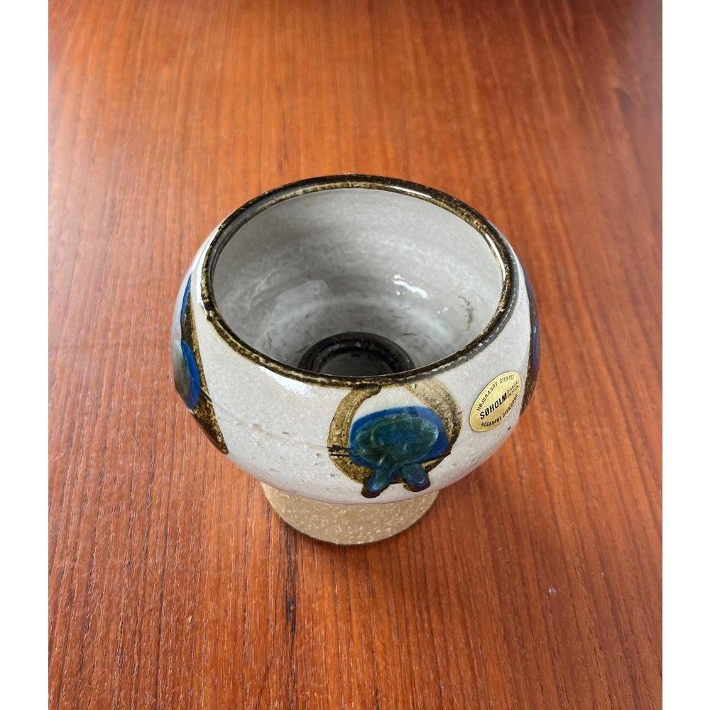 Earthenware Mid-Century Danish Studio Pottery Candleholder in Stoneware from Søholm, 1960s For Sale