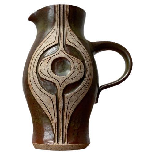 Vase en poterie de Studio danois du milieu du siècle par Marianne Stark, années 1960