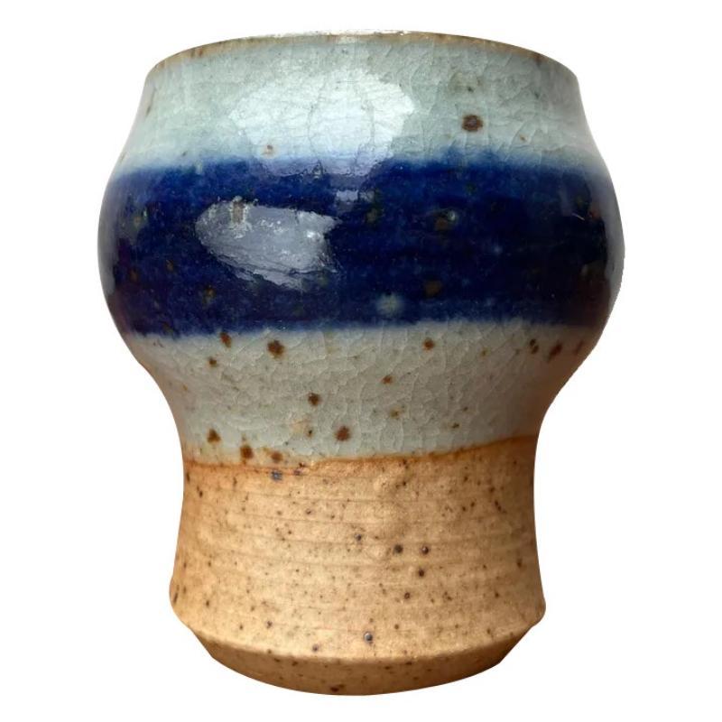 Vaso a tazza in Studio Pottery danese di metà secolo di Helle Allpass, Danimarca, anni '60 in vendita