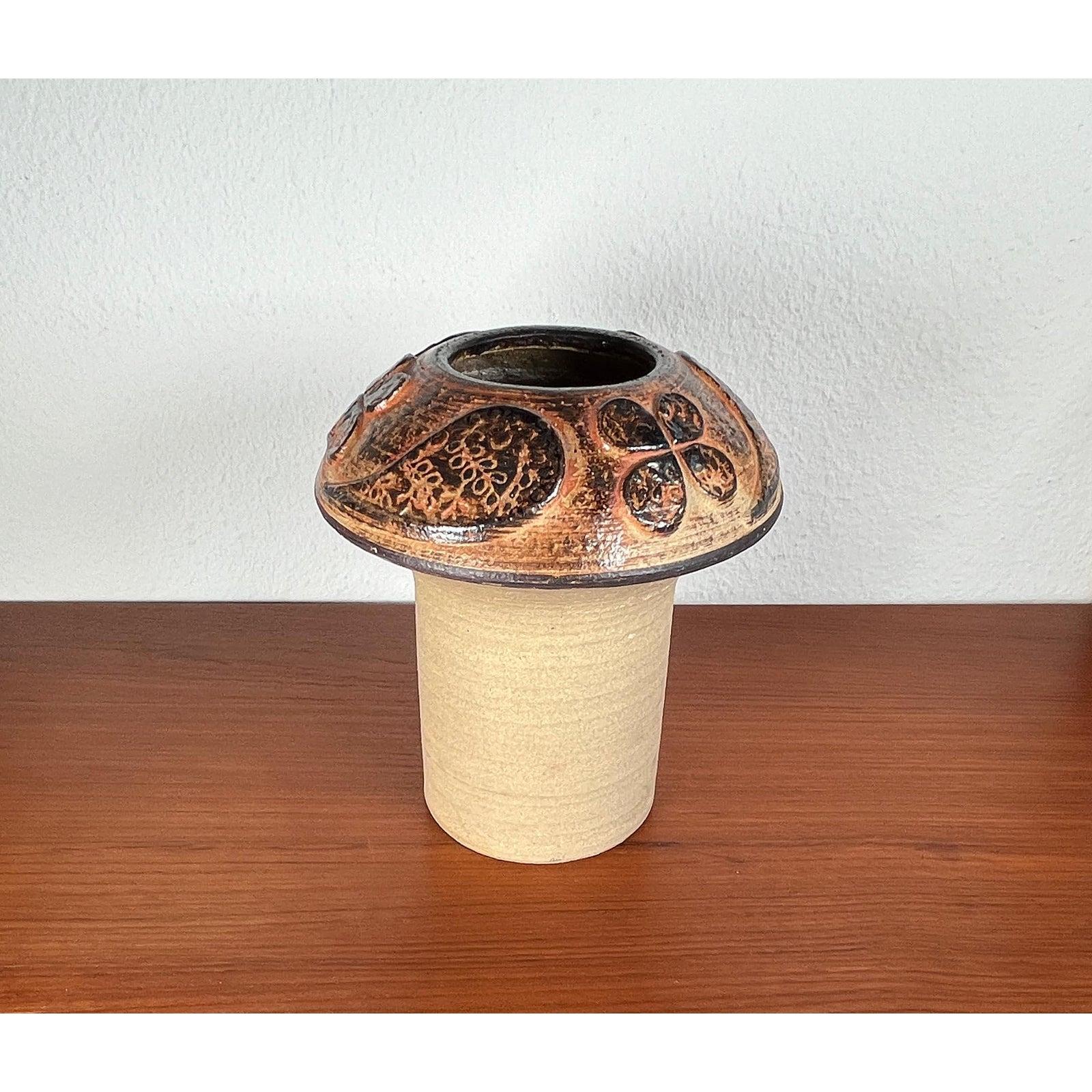 Dänische Studio Pottery Pilzvase aus Steinzeug aus der Jahrhundertmitte von Søholm, 1960er Jahre im Angebot 2