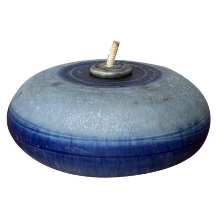 Mid-Century Danish Studio Pottery Oil Lamp from Tue Poulsen, 1960s