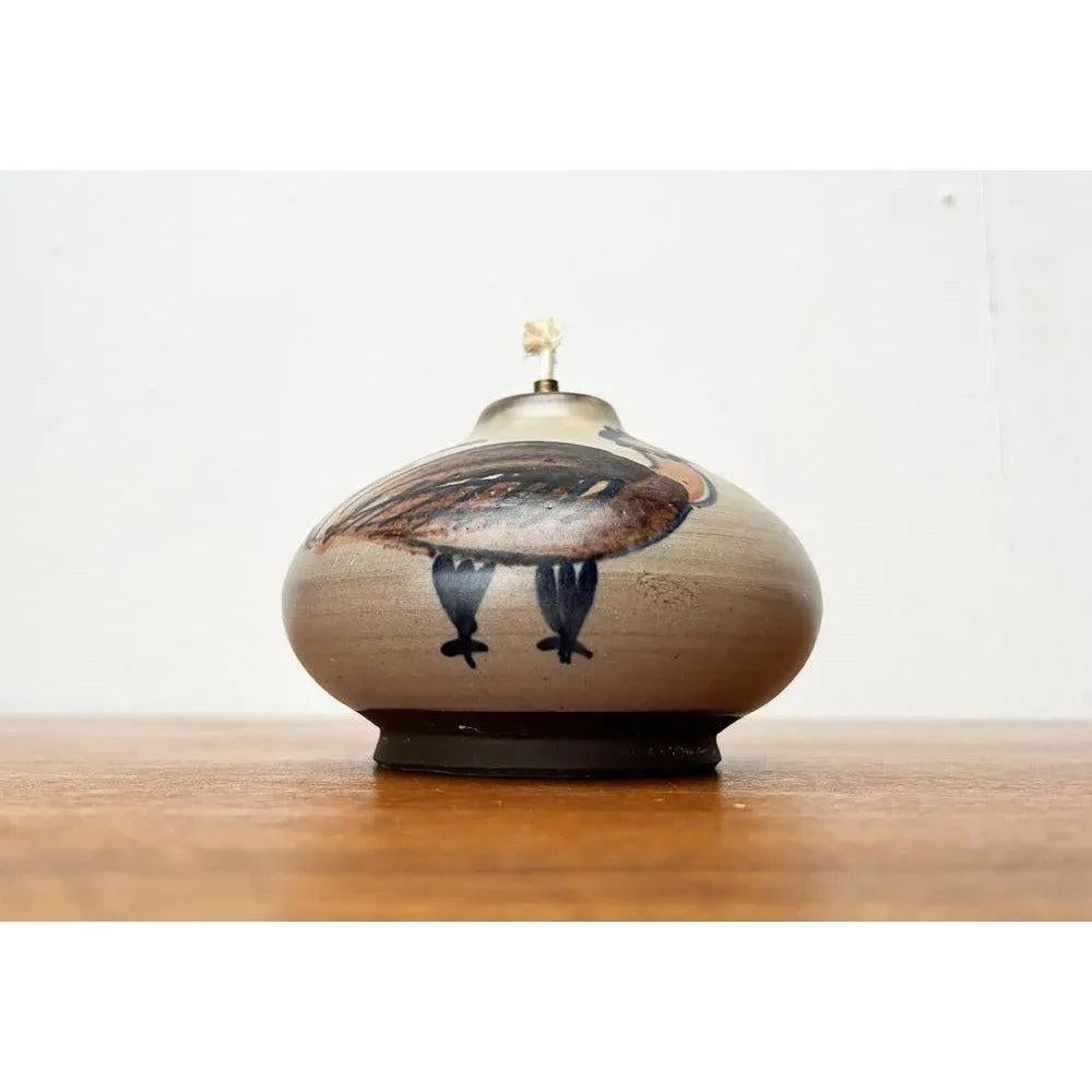 Mid-Century Danish Studio Pottery Oil Lamp from Willer Keramik, 1960s For Sale 4