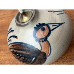 Mid-Century Danish Studio Pottery Oil Lamp from Willer Keramik, 1960s