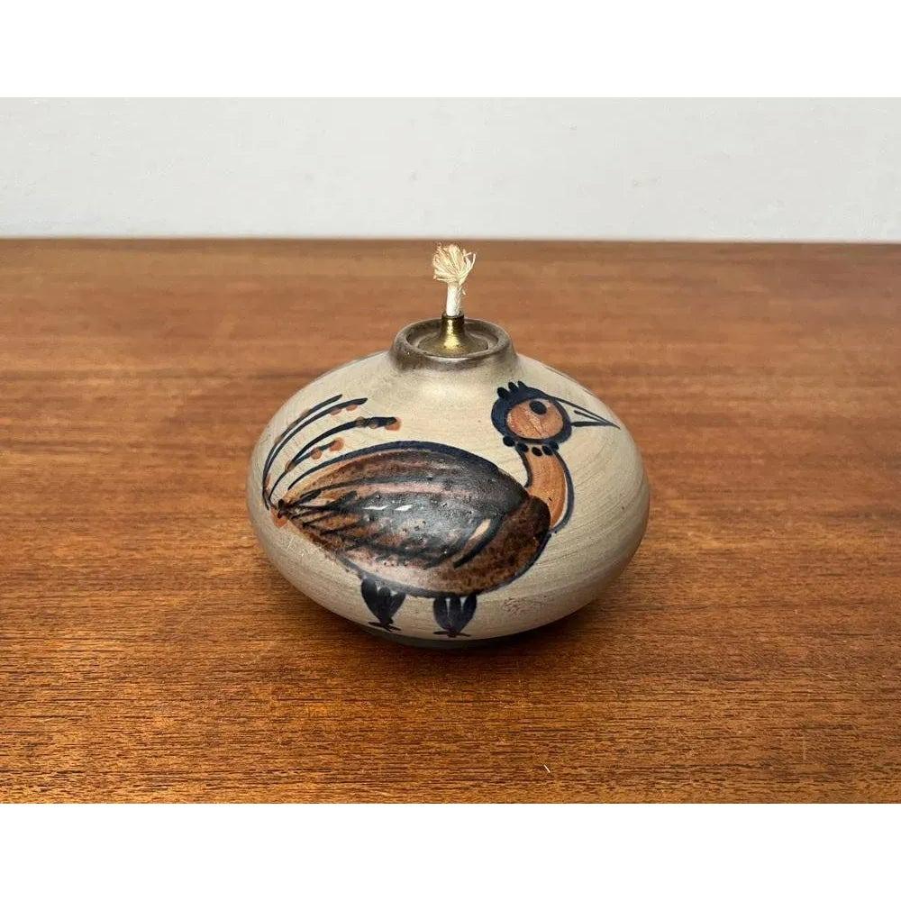 Ceramic Mid-Century Danish Studio Pottery Oil Lamp from Willer Keramik, 1960s For Sale