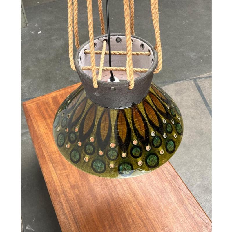 Lampe suspendue en Studio Pottery danoise du milieu du siècle par Lehmann Keramik, années 1960 en vente 6