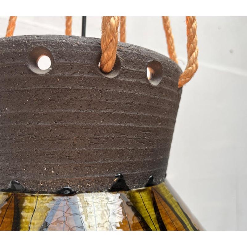 Lampe suspendue en Studio Pottery danoise du milieu du siècle par Lehmann Keramik, années 1960 en vente 7
