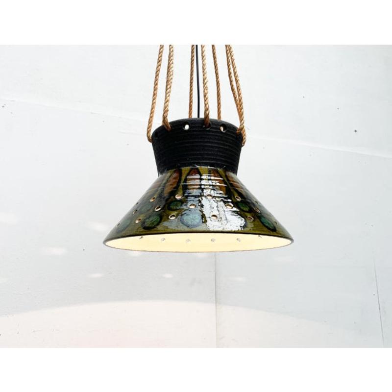 Lampe suspendue en Studio Pottery danoise du milieu du siècle par Lehmann Keramik, années 1960 en vente 8