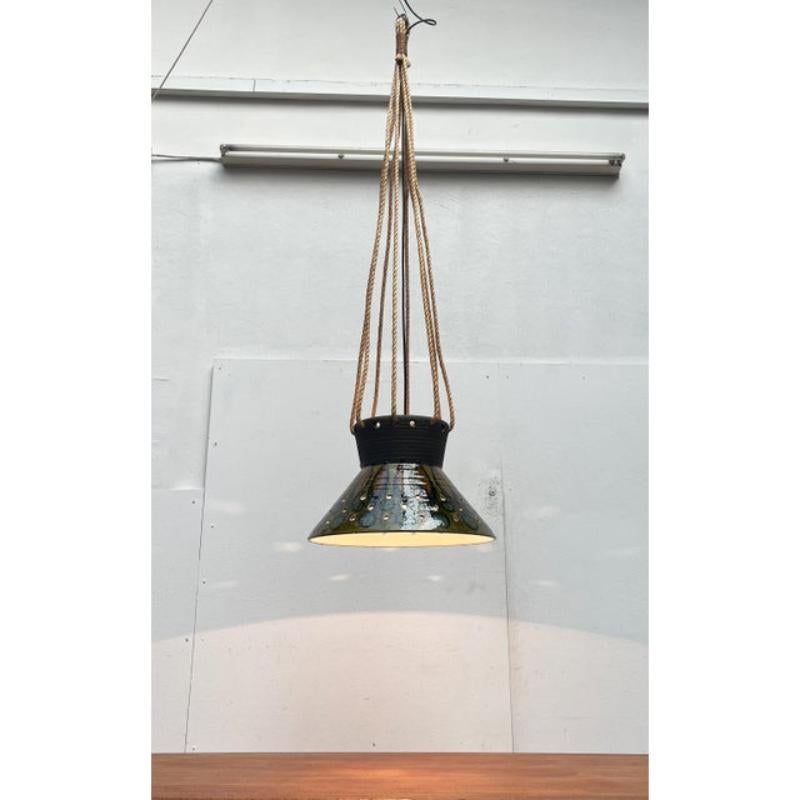 Lampe suspendue en Studio Pottery danoise du milieu du siècle par Lehmann Keramik, années 1960 en vente 9