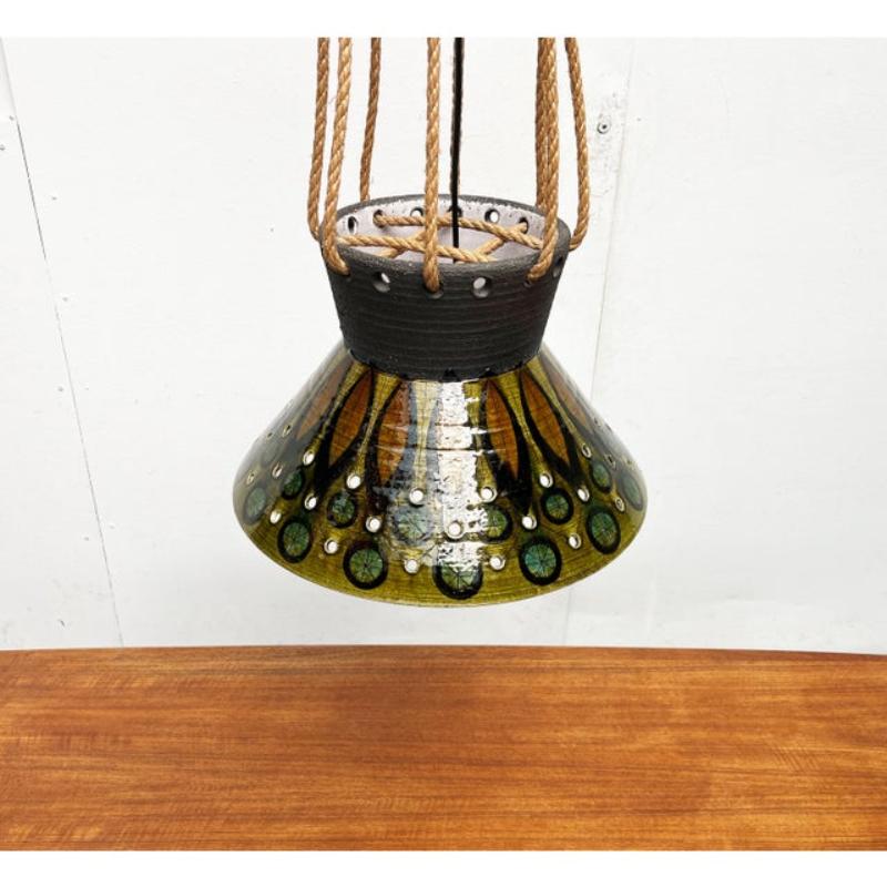 Lampe suspendue en Studio Pottery danoise du milieu du siècle par Lehmann Keramik, années 1960 en vente 11