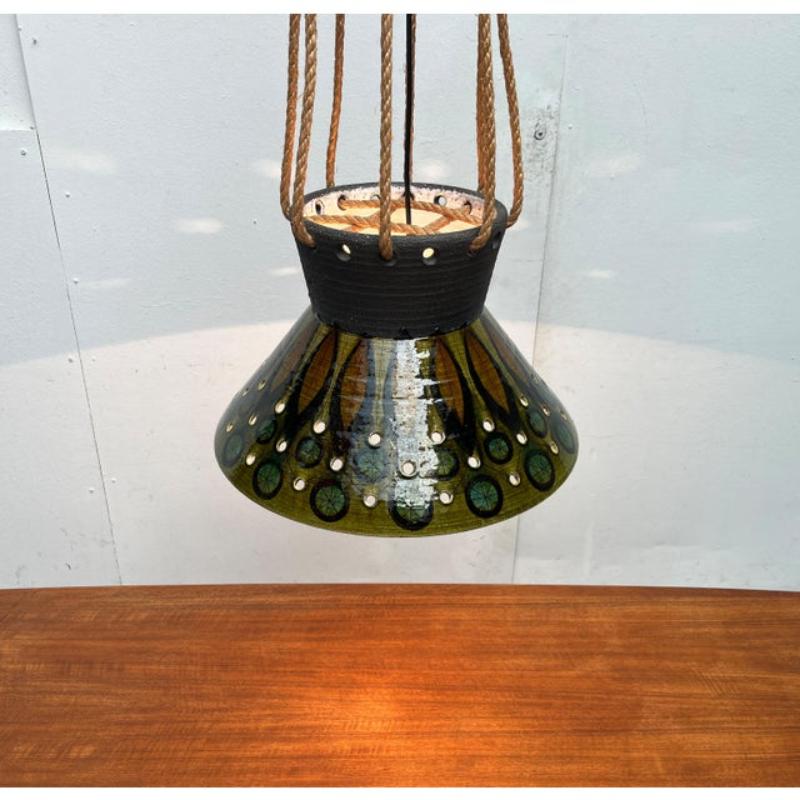 Lampe suspendue en Studio Pottery danoise du milieu du siècle par Lehmann Keramik, années 1960 en vente 1