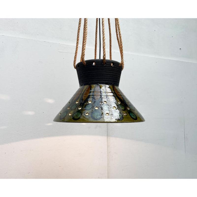 Lampe suspendue en Studio Pottery danoise du milieu du siècle par Lehmann Keramik, années 1960 en vente 2